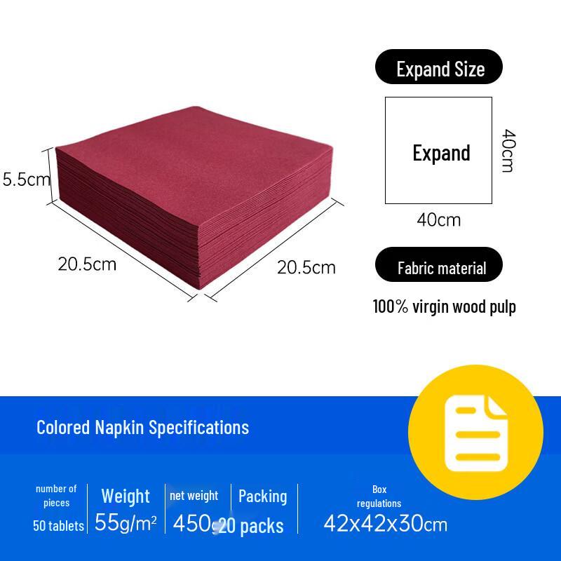 Xihe White Disposable Paper Napkins 40x40cm