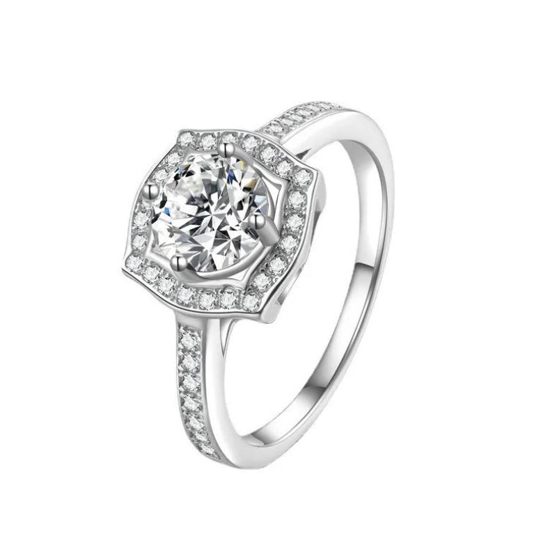 Starlight Row Moissanite Ring Platinum - Timeless Design Sparkling Jewelry for Perfect Confession
