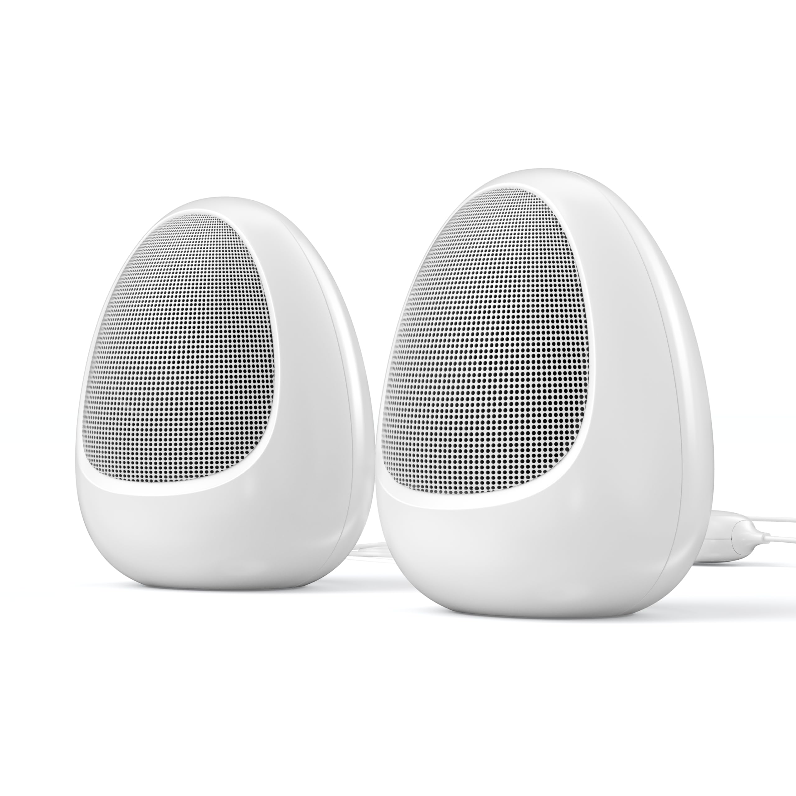 

Curved Speaker Bluetooth kstime PC Speakers Clear Gaming 10W Wired Wireless USB Power AUX Compatible Computer Speakers [Newly Developed! Egg-Shaped & білий