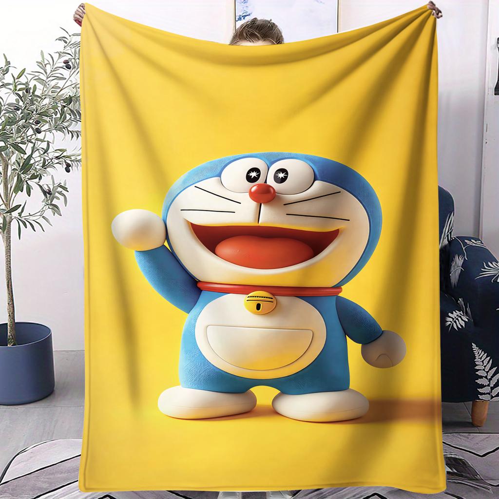 Doraemon Personal Big Head Printed Blanket For Office Travel Comfort Leisure Camp Multifunctional Universal Blanket Gife