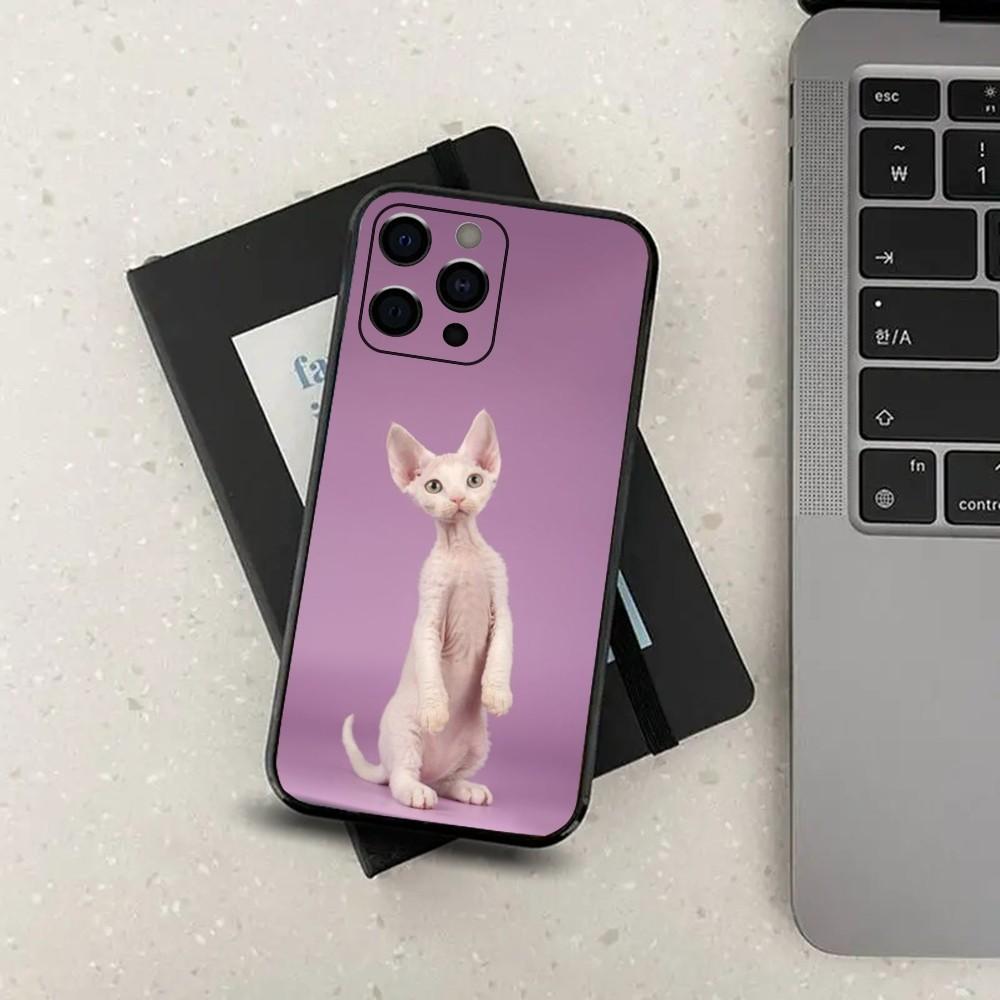 Pet Sphynx Sphinx Cat Phone Case For Apple iPhone 15,14,13,12,11,Pro,X,XS,Max,XR,Plus,Mini Soft Black Cover