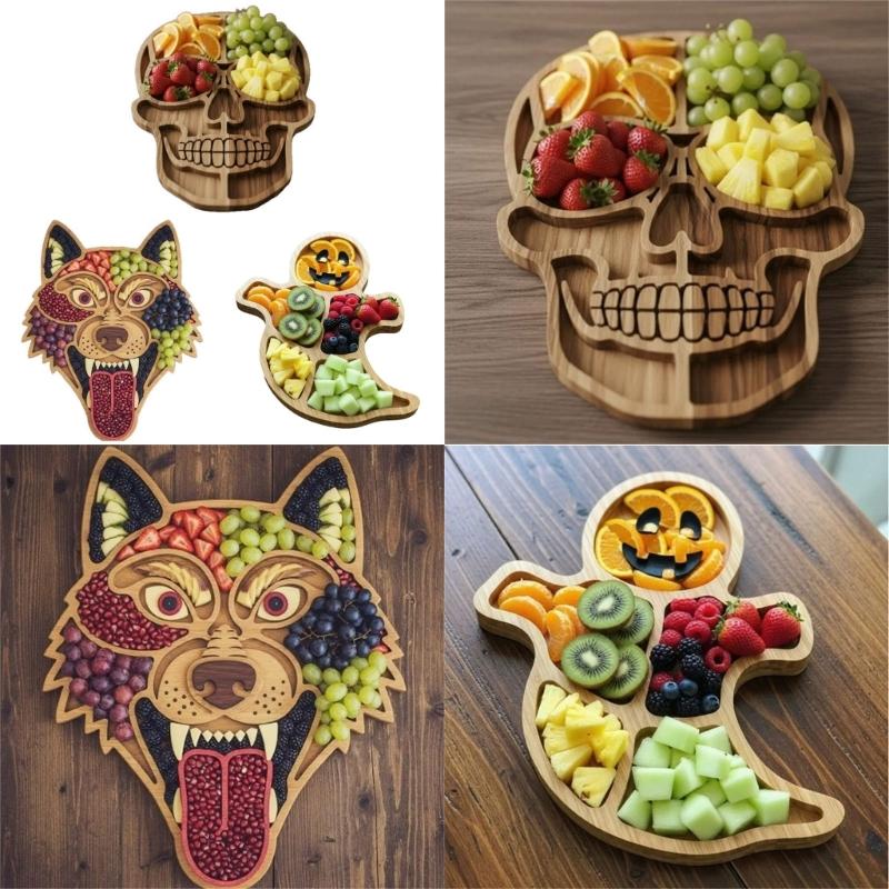 Festival Snacks Platter Halloween Party Essential Wooden Appetizer Tray For Cheese Meat Fruit Display