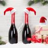 10pcs Mini Christmas Hat Red White Lollipop Candy Cover Cap Xmas Party Decoration Holiday Craft Supply Kitchen Bar Tools