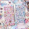 DIY Cartoon Bowknot Animals Rainbow Gradient 3D Relief Stickers Cute Stationery Scrapbooking Journal Sticker Decor Art Supplies