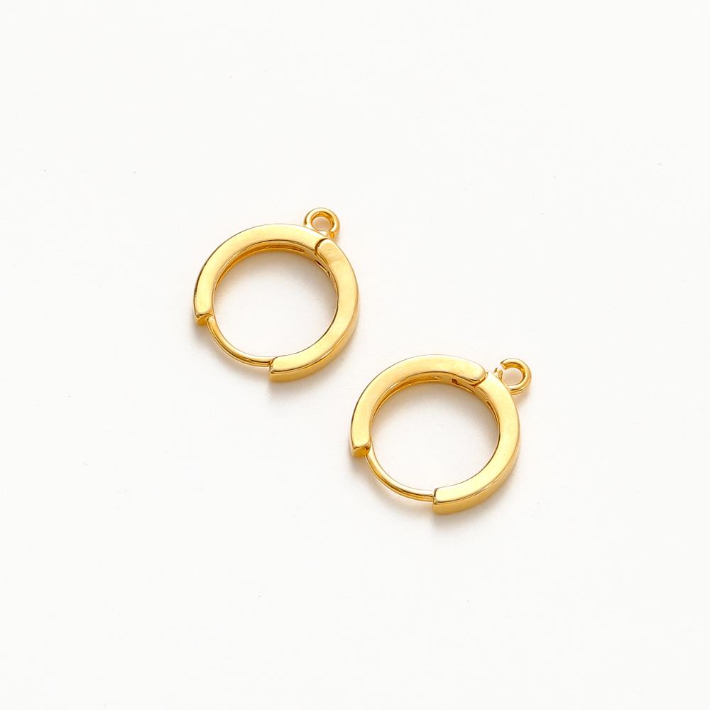 

2/4/6PCS 13MM 14K 18K Gold Color Brass Round Earrings Hoop Earring Clip High Quality DIY Jewelry Making Findings 2pcs