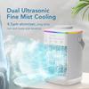 Air Conditioner Portable Desktop Air Cooler Fan with LED Night Light & Humidifier, Mini Mist Cooling Fan for Office Home