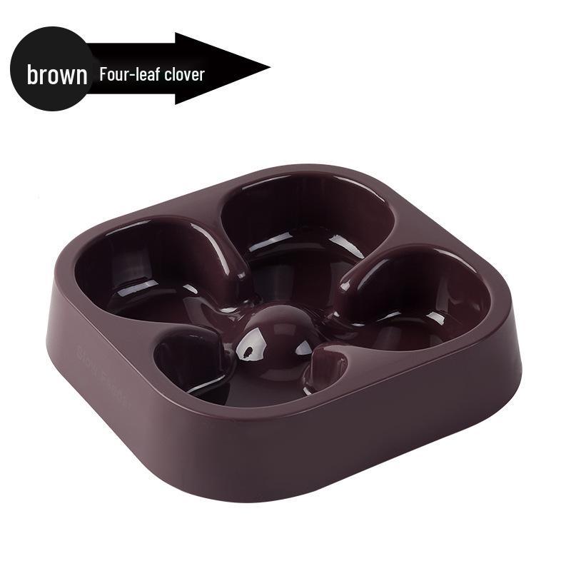 Wheat Straw Stainless Steel Double Pet Bowl - Anti-Choke Slow Feeder for Dogs and Cats