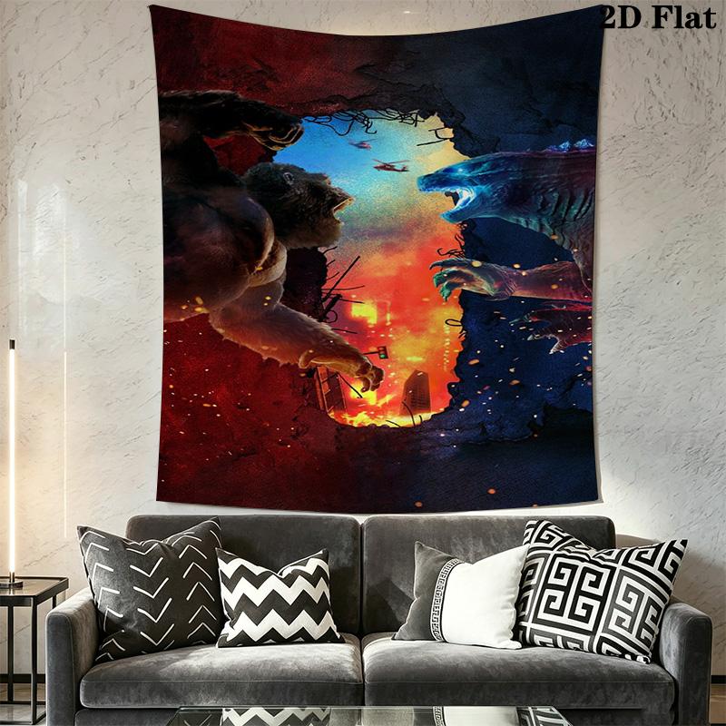 Godzilla Monster Kingdom Unleashed Tapestry Background Cloth Wallmounted Background Cloth Work Of Art Wall Covering Decoration
