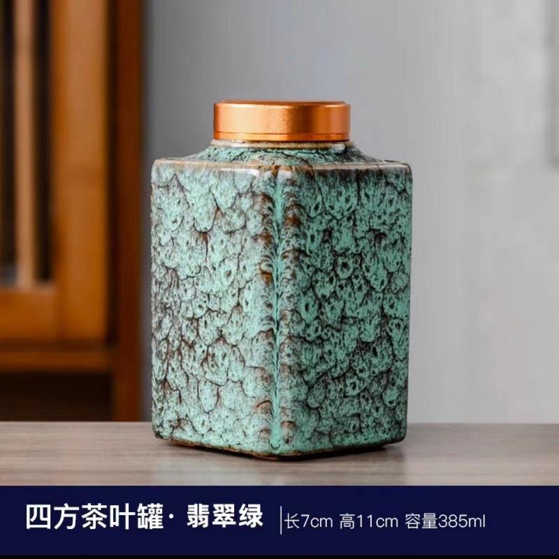Ceramic kiln change, tea can, packaging can, sealed fragrance powder jar, medicinal material jar, storage tank, small tea can, free gift.