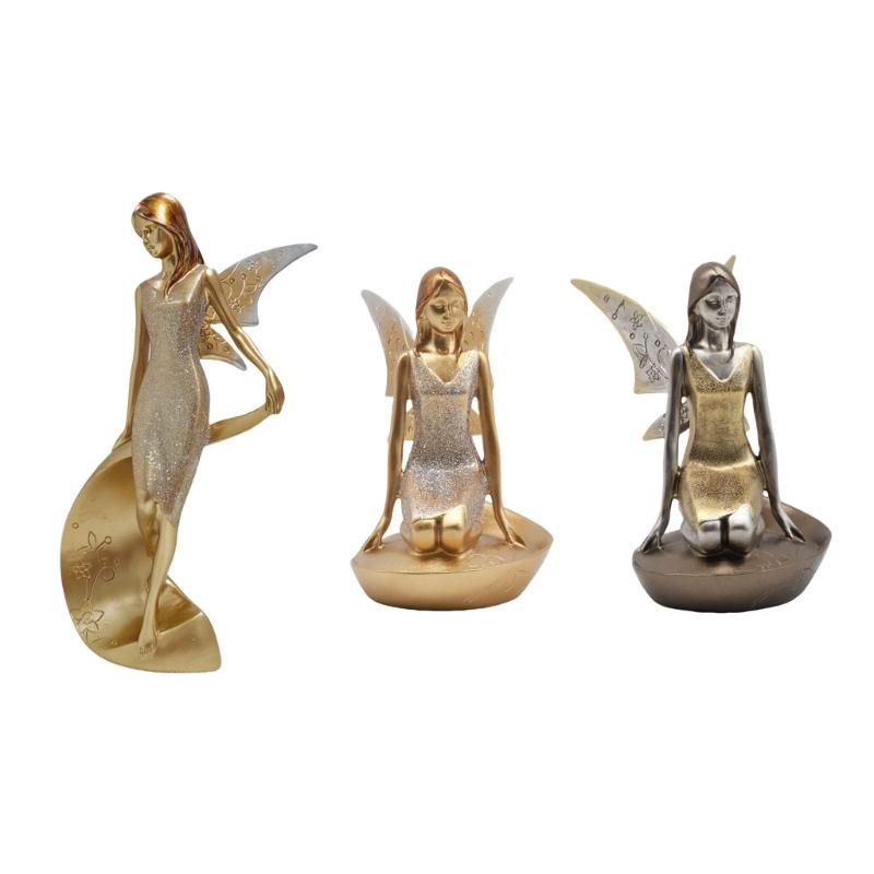 Resin Angelic Statue Flower Girl Decorative Ornament High Decorative Figurine for Christmas and Thanksgiving Day