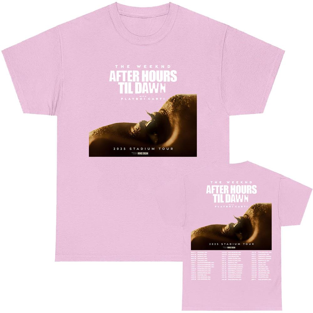 The Weekend After Hours Til Dawn Tour 2025 Printing Tshirt Short Sleeve Round Neck T-shirt Hip Hop New Fashion Graphic Tee-shirt