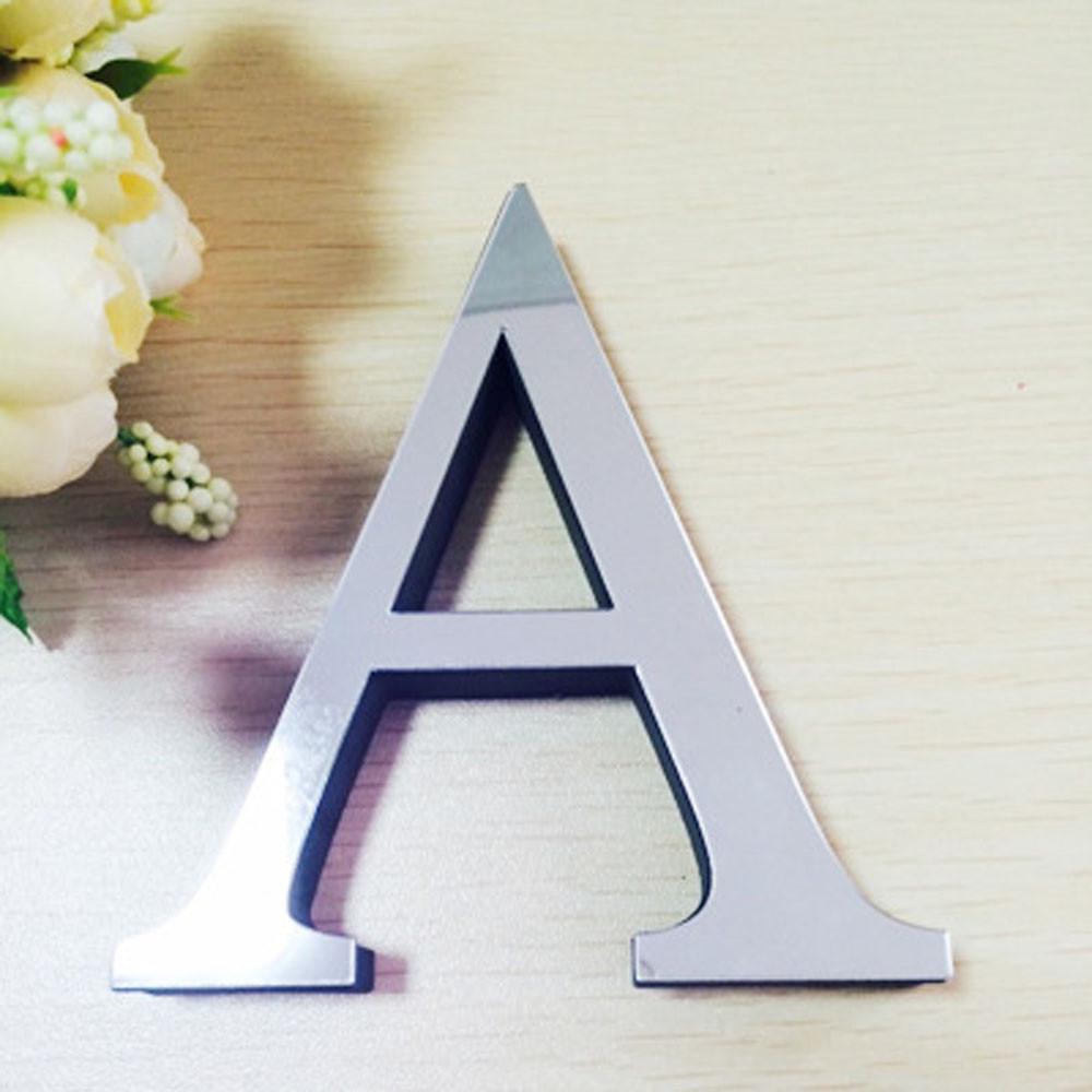 26 Letters DIY 3D Mirror Acrylic Wall Sticker Decals Home Decor Wall Art Mural