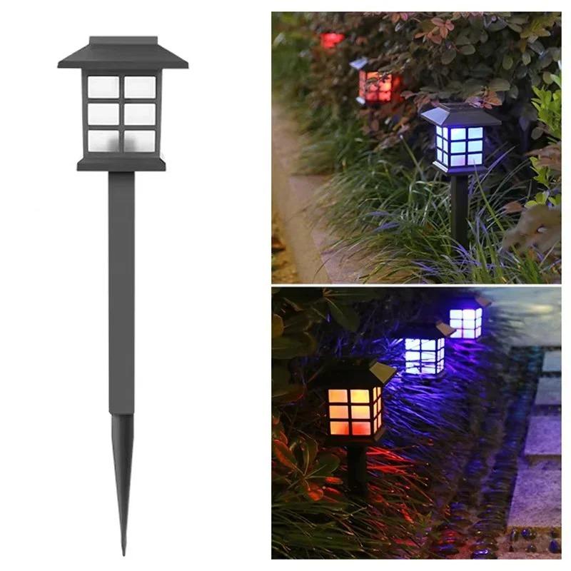2er-Pack Solar-Rasenleuchten für den Außenbereich Retro Kleine Hauslampe Hof Gartendekoration Kleine Nacht-LED Eingesetzte Kleine Palastleuchten