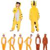 Entzückender Tier-Flanellpyjama für Kinder mit gemütlichem Onesie-Schlafanzug mit Taschen