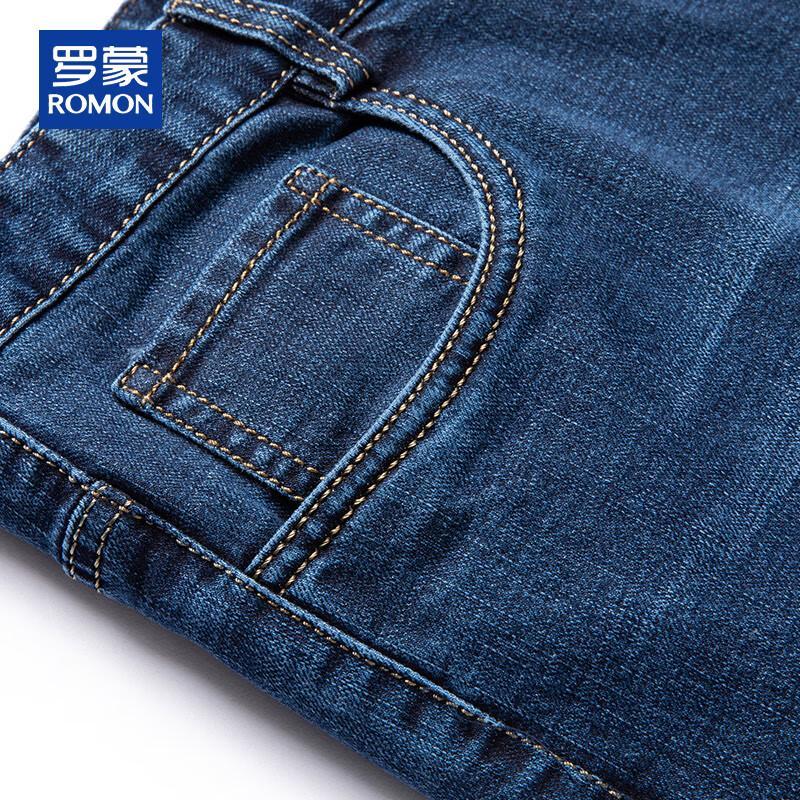 ROMON Men's Thick Warm Straight Fit Jeans