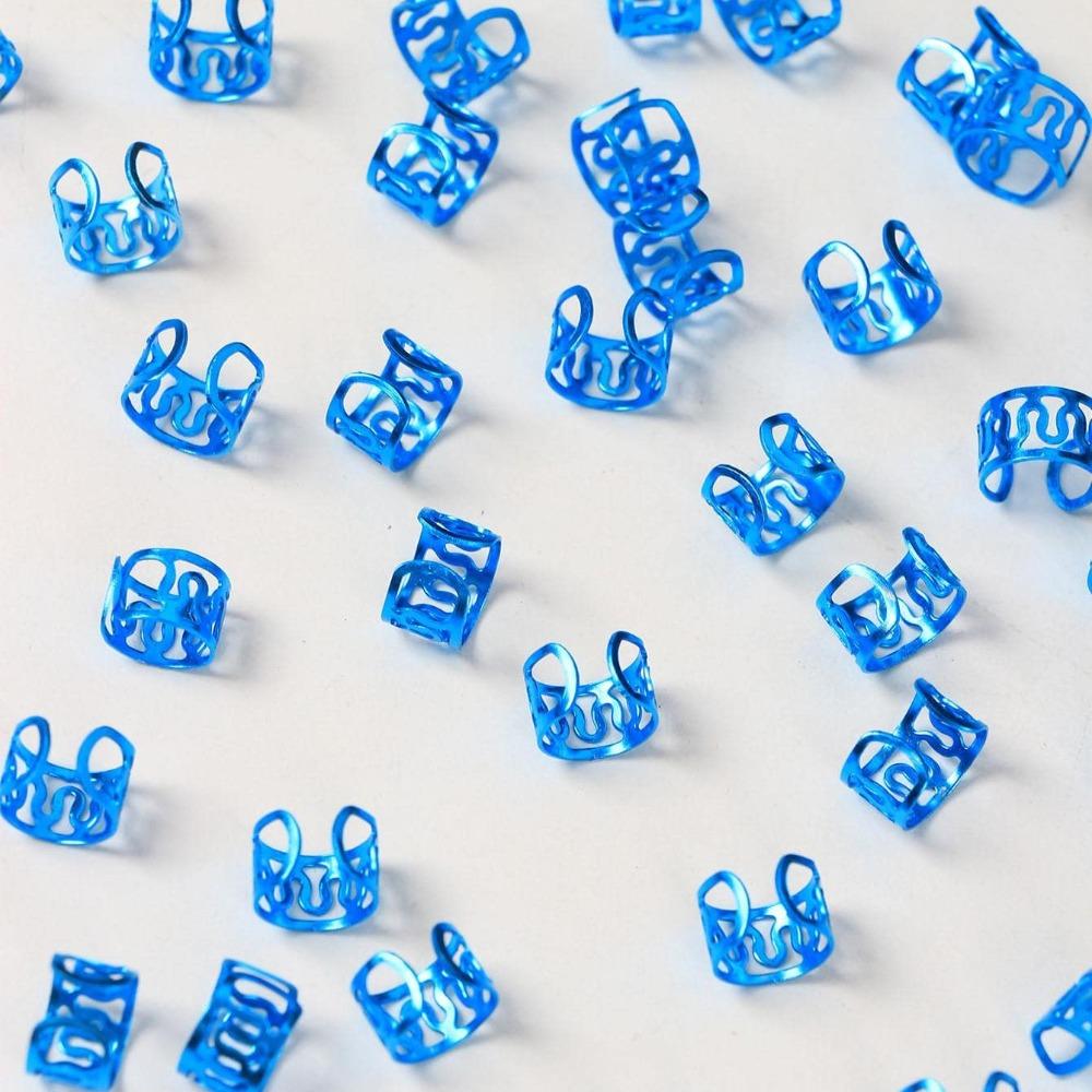40pcs Metal Cuff Clips Hollow Out Hair Ring Hair Braiding Hair Braid Tubes Dreadlocks Beads Men