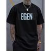 European Sizes Men's Oversized T-Shirt with Bold Geometric Print - Soft Breathable Loose Fit Crewneck, Casual Summer