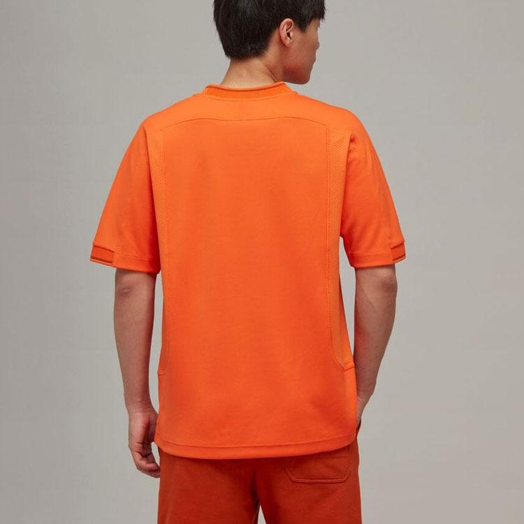 Y-3 Letter Print Crew Neck Short Sleeve T-Shirt Men Tops Orange HT2279