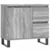 3 Piece Bathroom Furniture Set Grey Sonoma Wood Based Panel
