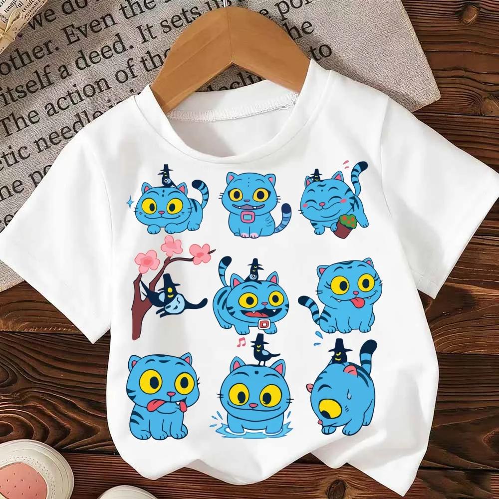 Kpop Demon Hunters Cartoon Tee Shirt Harajuku Cool Kids T-shirts Summer Tops Saja Boys Clothes
