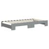 Pull Out Daybed with Mattress Light Grey 100 X 200 Cm Fabric