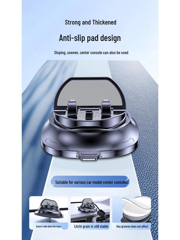 Car Phone Holder & Temporary Parking Number Plate - Rotatable, Non-Slip, Multi-Functional Console Mount