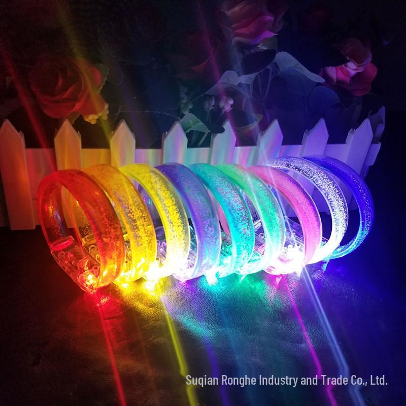 Seven-Color LED Glow Bubble Bracelet - Acrylic Luminous Toy