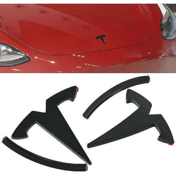 Front Trunk/Rear Trunk Emblem Cover Designed for Tesla Model Y,Badge Logo Protection Caps for Model Y,Sticker Decals Only for 2020-2024 Model Y