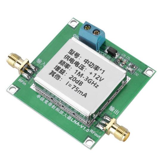 3GHZ RF Low Noise Amplifier Broadband 1M-3GHz 2dB/0.5GHz Gain Wide Band High Gain RF