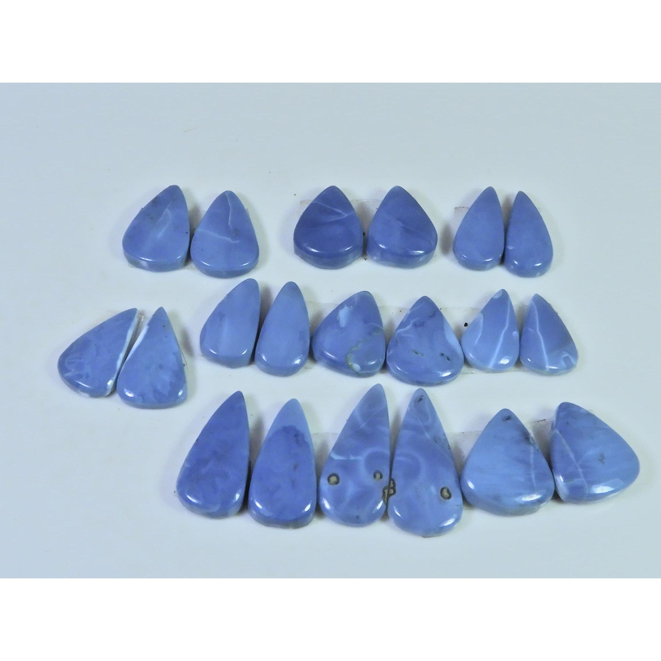 Natural Blue Opal Matched Pair Pear Cabochon Loose Gemstone 10Pair Lot C-2042