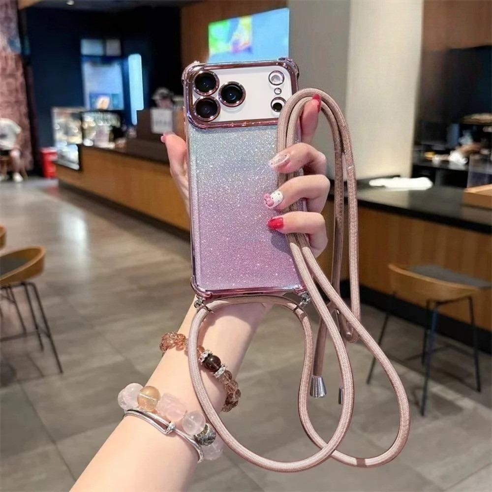Luxury Plating Shockproof Case For Huawei Nova 14 13 Pro 12 12S 12i 11 10 9 8 7 6 5 Pro SE Crossbody Lanyard Glitter Soft Cover