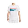 Nike Men's White T-Shirt with Colorful Printed Logo On the Chest