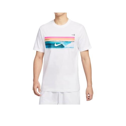 

Nike Мужская белая футболка с цветным напечатанным логотипом на груди EU M белый