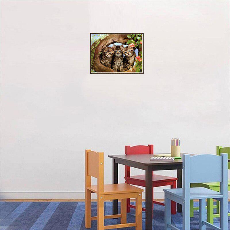 5D Diamond Painting Cat Full Round Drill DIY Diamond Embroidery Cross Stitch