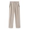 Thin Breathable Elastic Pants Women's Solid Color High Waisted Loose Casual Pants Middle-aged Elastic Straight Leg