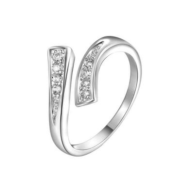 Hot 100% 925 Sterling Silver Crystal Ring For Women Adjustable Size Fashion Party Engagement Wedding Luxury Jewelry Holiday Gift