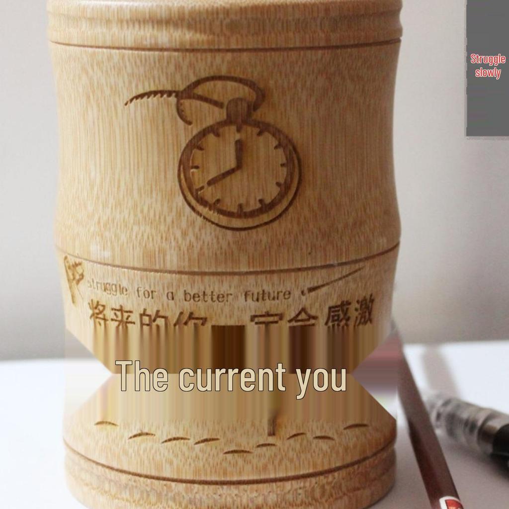 Bamboo Multifunctional Pen Holder - Creative Desk Ornament for Students and Business Gifts