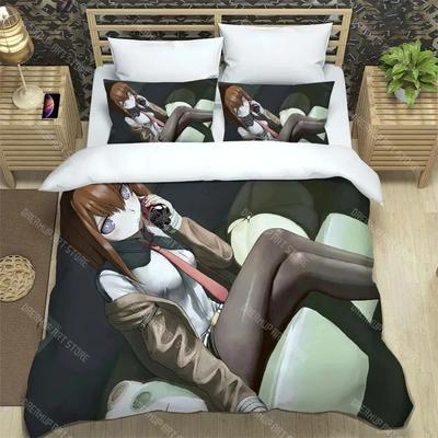 Cartoon anime mode print zachte en comfortabele beddengoedset luxe dekbedovertrek aanpasbare dekbed beddengoedsets