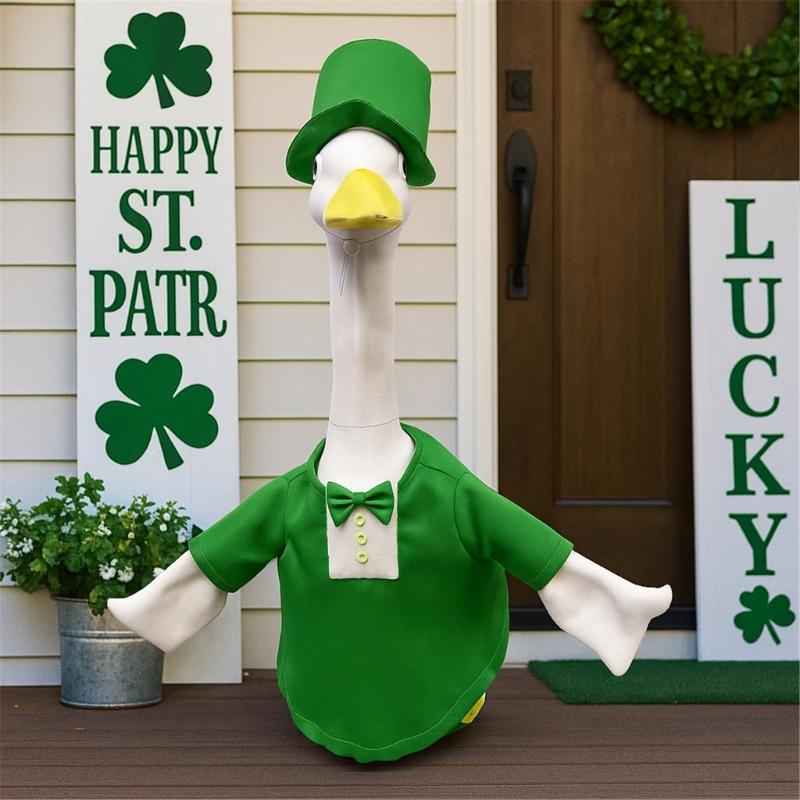Durable Polyester Outfit Suit For Porch Geese Light Costume Designed For Patrick's Day Parties And Festival Event