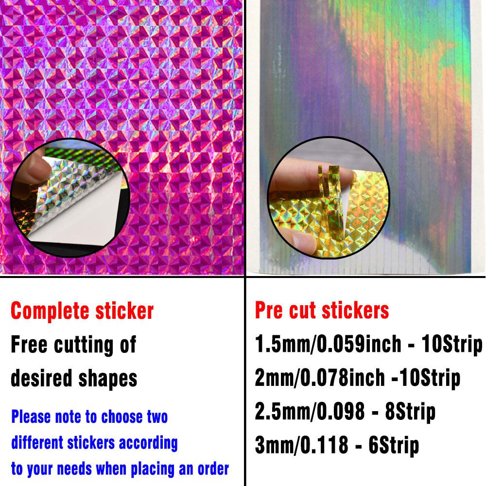 5Pcs/6Pcs Holographic Adhesive Film Sticker Flash Tape with 183Pcs 3D Fishing Lure Eyes Repair Kit DIY Making Fly Tying Fishing