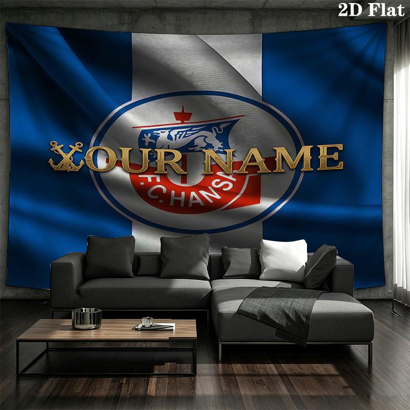 Fc Hansa Rostock Custom Name Wall Tapestry Aesthetic Wall Hanging Printed Fabric Blanket Decorative Tapestries for Bedroom Living Room Home Decor