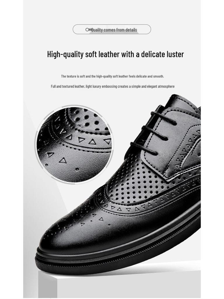 Men's Genuine Leather Lace-Up Casual Sandals