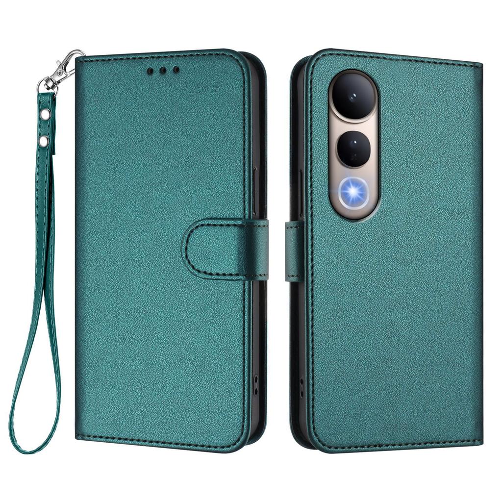 For vivo V50 Lite 4G/vivo V50 Lite 5G Leather Case Wallet Stand Phone Cover with Wrist Strap