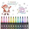 1 Set 8/12 Colors Self-Outline Metallic Markers Glitter Writing Drawing Pens For Christmas Card Writing Double Line Outline Pens
