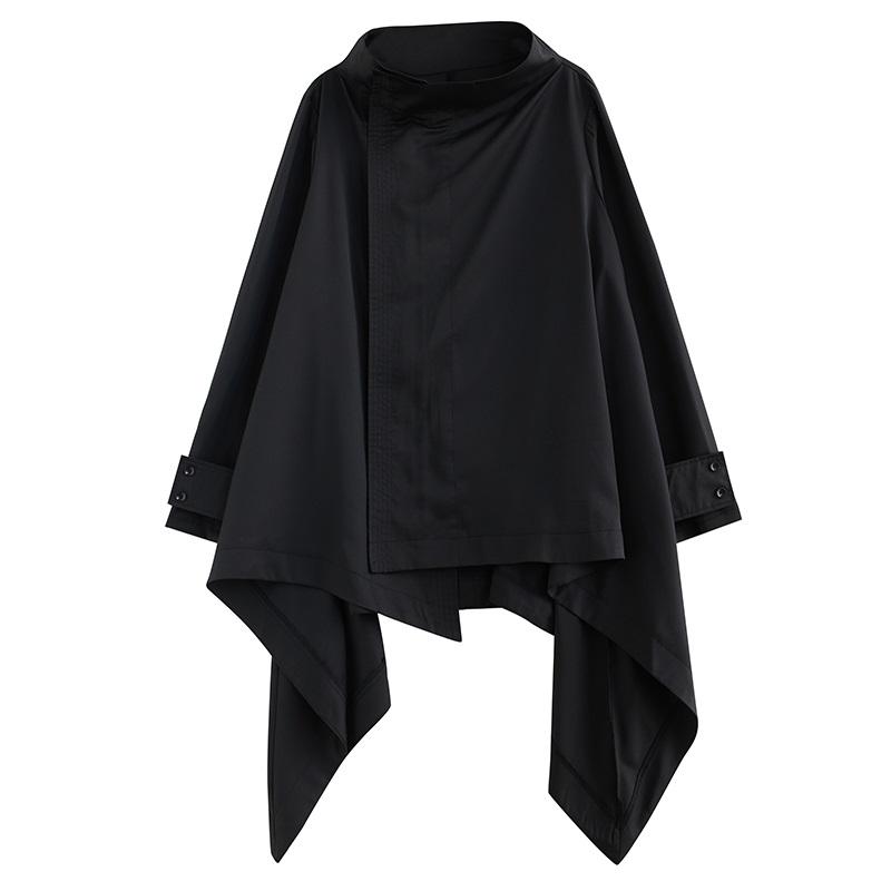 Long Sleeve Plus Size Black Casual Loose Autumn Spring Jacket Coat Women Tops