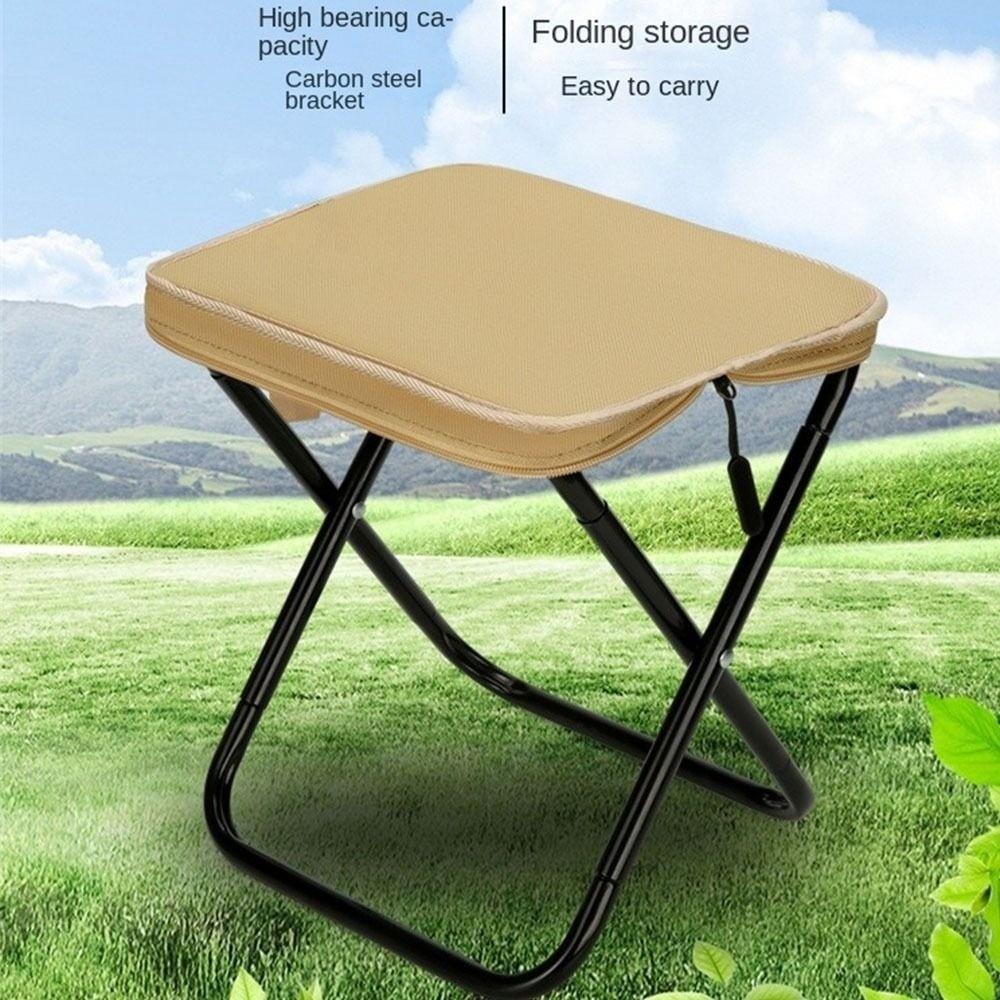 Solid Color Portable Zipper Campstool Ultra-light Outdoor Picnic Bench Folding Stool  Train