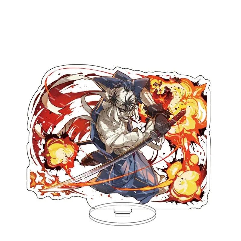 Anime Rurouni Kenshin Stand Action Figure HIMURA KENSHIN Tomoe Yukishiro Acrylic Standing Model Plate Holder Cosplay Collection
