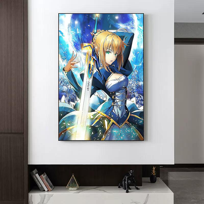 Fate Stay Night Giappone Anime Film Poster Kawaii Tela Pittura Immagine Della Parete Per I Bambini Soggiorno Decorazione Della Casa