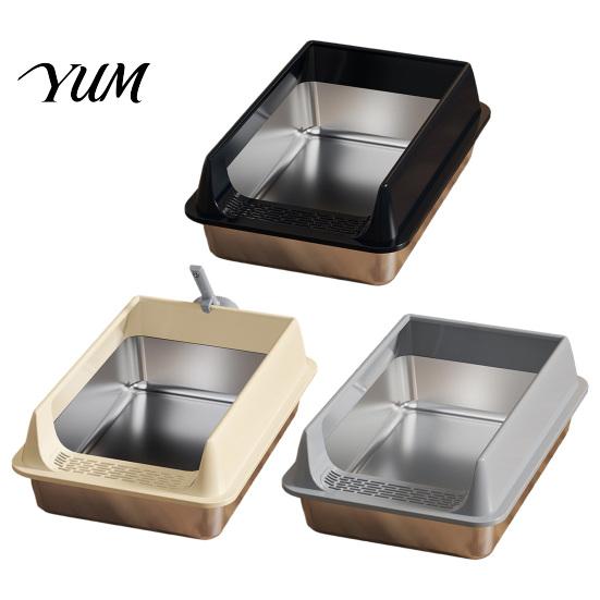 Strapazierfähige Edelstahl-Haustiertoilette Metall-Katzenklo, Kätzchenbox mit hohen Rändern, Auslaufsicheres geruchshemmendes Design, Schaufel inklusive, Nicht