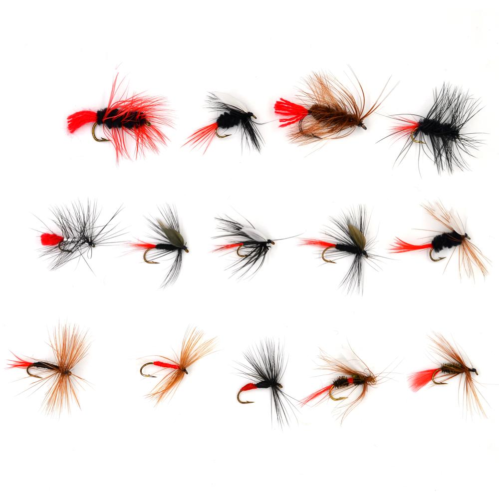 MNFT 10Pcs Various Dry Fly Fishing Lure Trout Salmon Dry Flies Fish Hook Size #6 #10 #12 Nymph Mosquito Lures Fishing Tackle